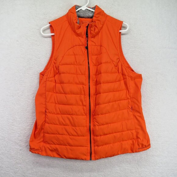 Tangerine Vest Womens 2XL Orange Quilted Puffer Full Zip Papaya Lightweight - Picture 1 of 9